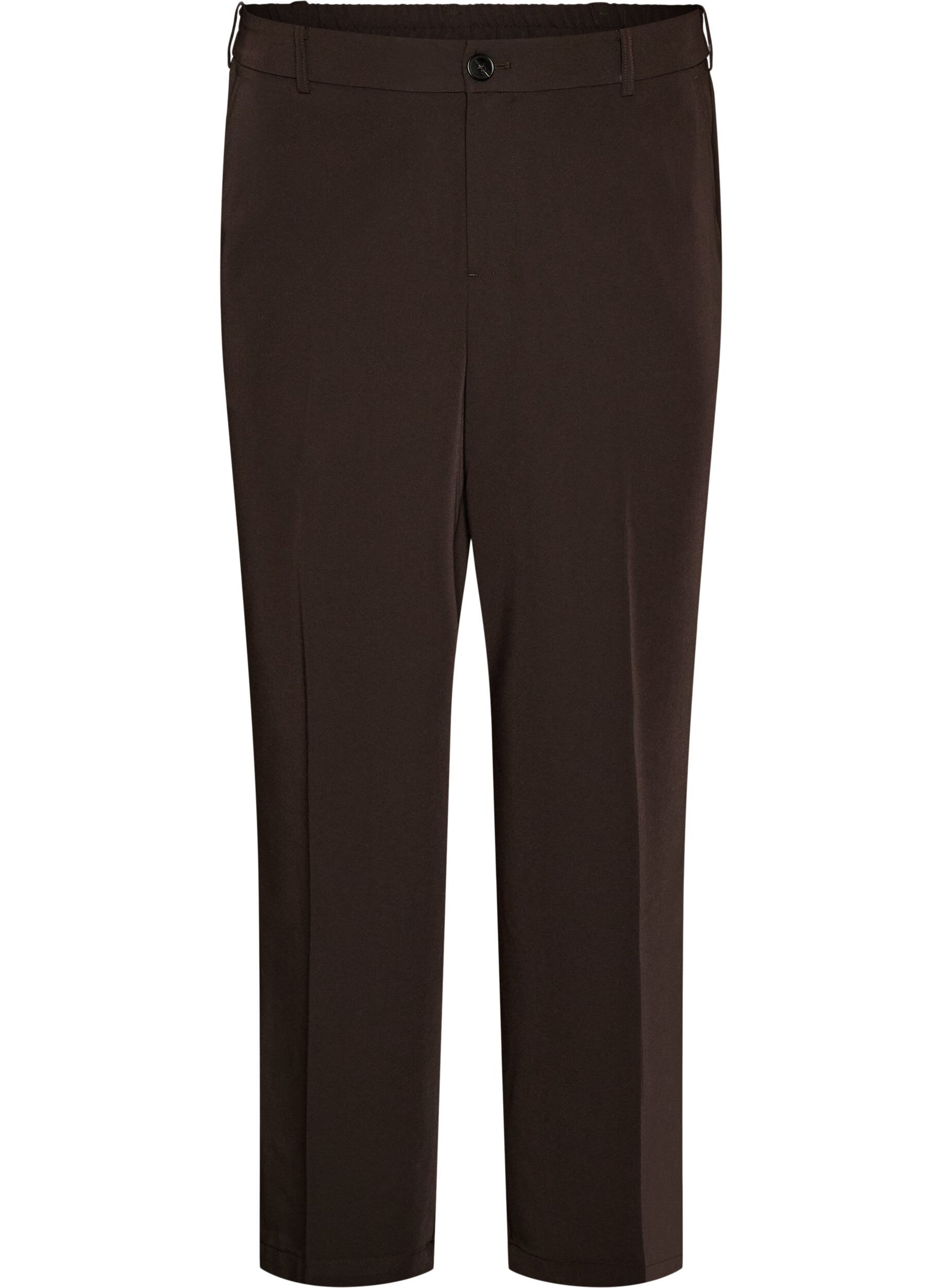 High-waisted tailored trousers with pressed creases