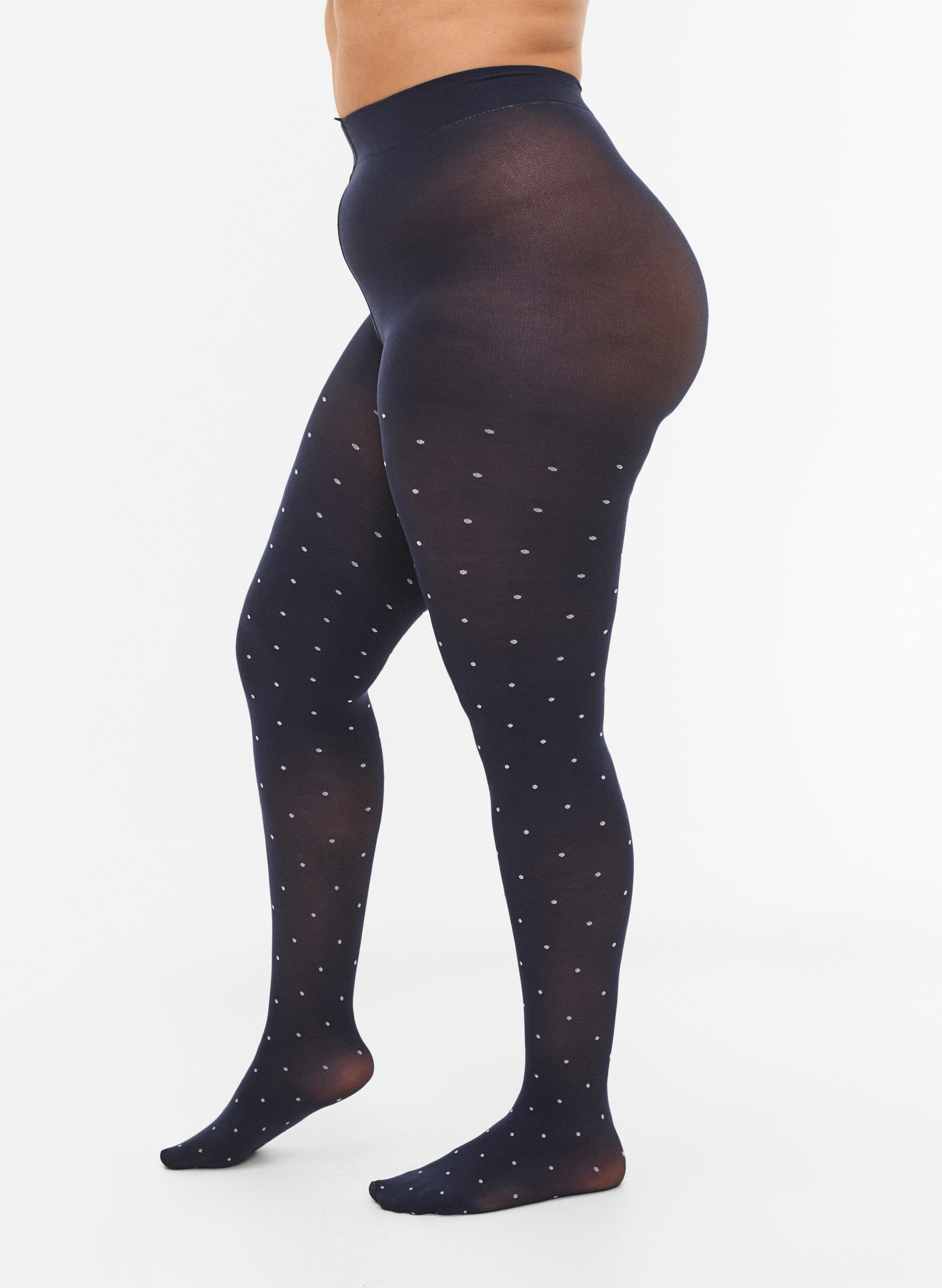 Zizzifashion 70 denier tights with dots, Navy Blazer w. Dot, Model image number 0