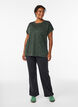 Loose workout t-shirt with short sleeves, Green, Model image number 1