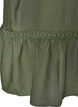 Viscose tunic with buttons and frill hem, Green, Packshot image number 3