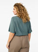 FLASH - Short-sleeved woven blouse with round neck, Green, Model image number 2