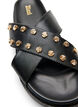 Sandal with criss-cross straps and decorative studs, Black, Packshot image number 2