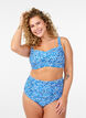 Bikini briefs with print and a high waist, Blue, Model image number 0