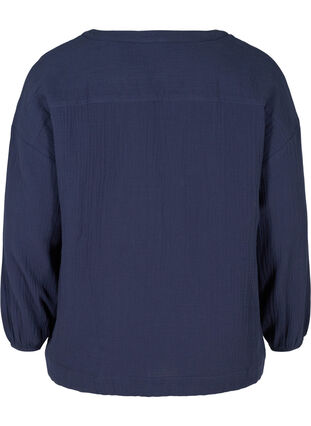 Cotton shirt with adjustable bottom hem, Mood Indigo, Packshot image number 1