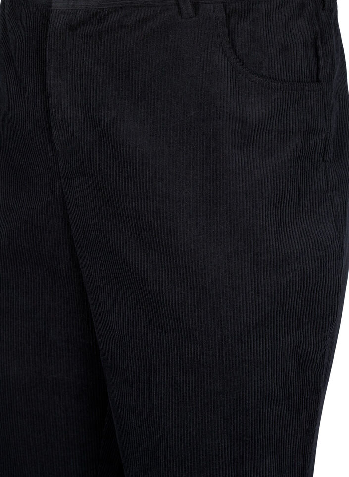 Bootcut corduroy pants with a high waist, Black, Packshot image number 2