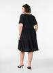 Short dress with lace pattern and layered skirt, Black, Model image number 2