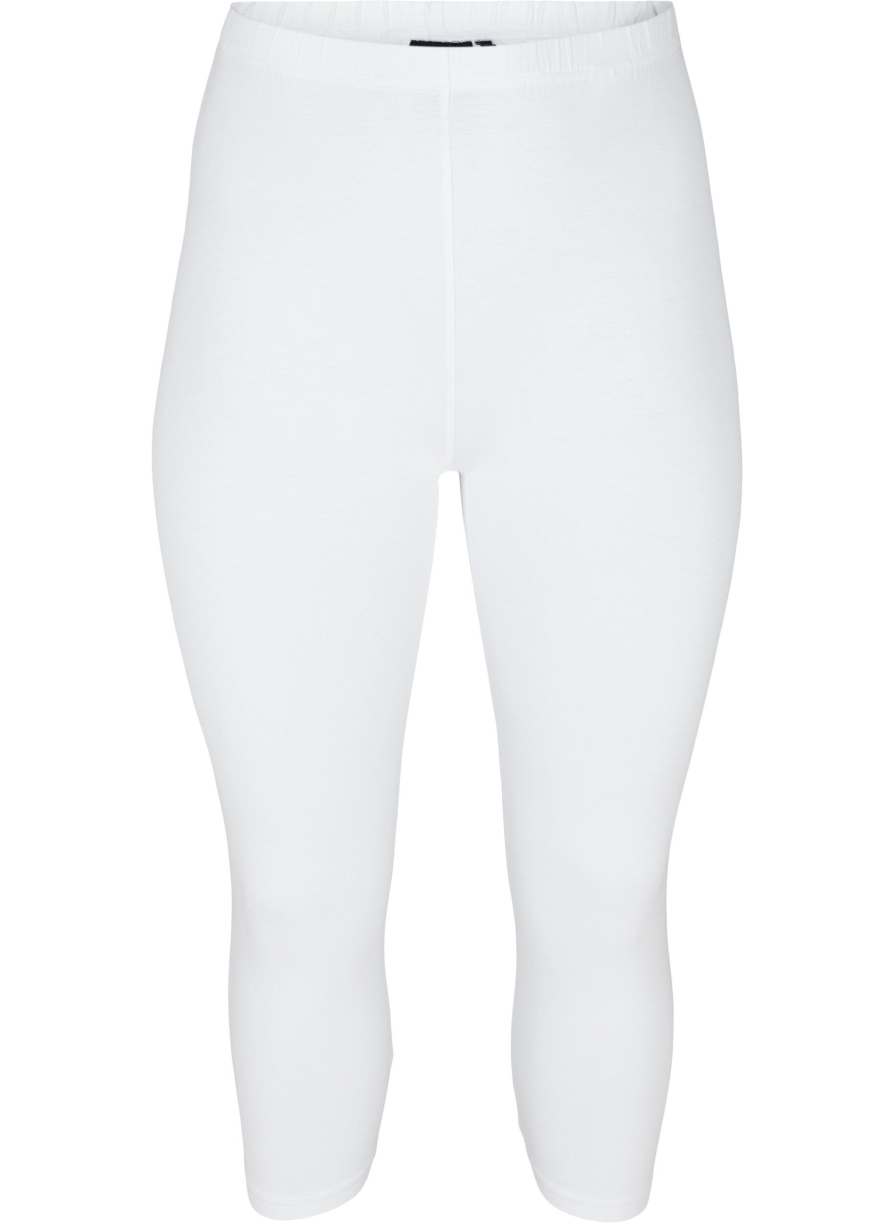 Zizzifashion 3/4 length basic leggings, Bright White, Packshot image number 0
