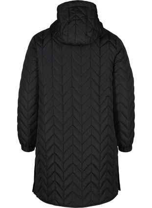 Quilted jacket with hood, Black, Packshot image number 1