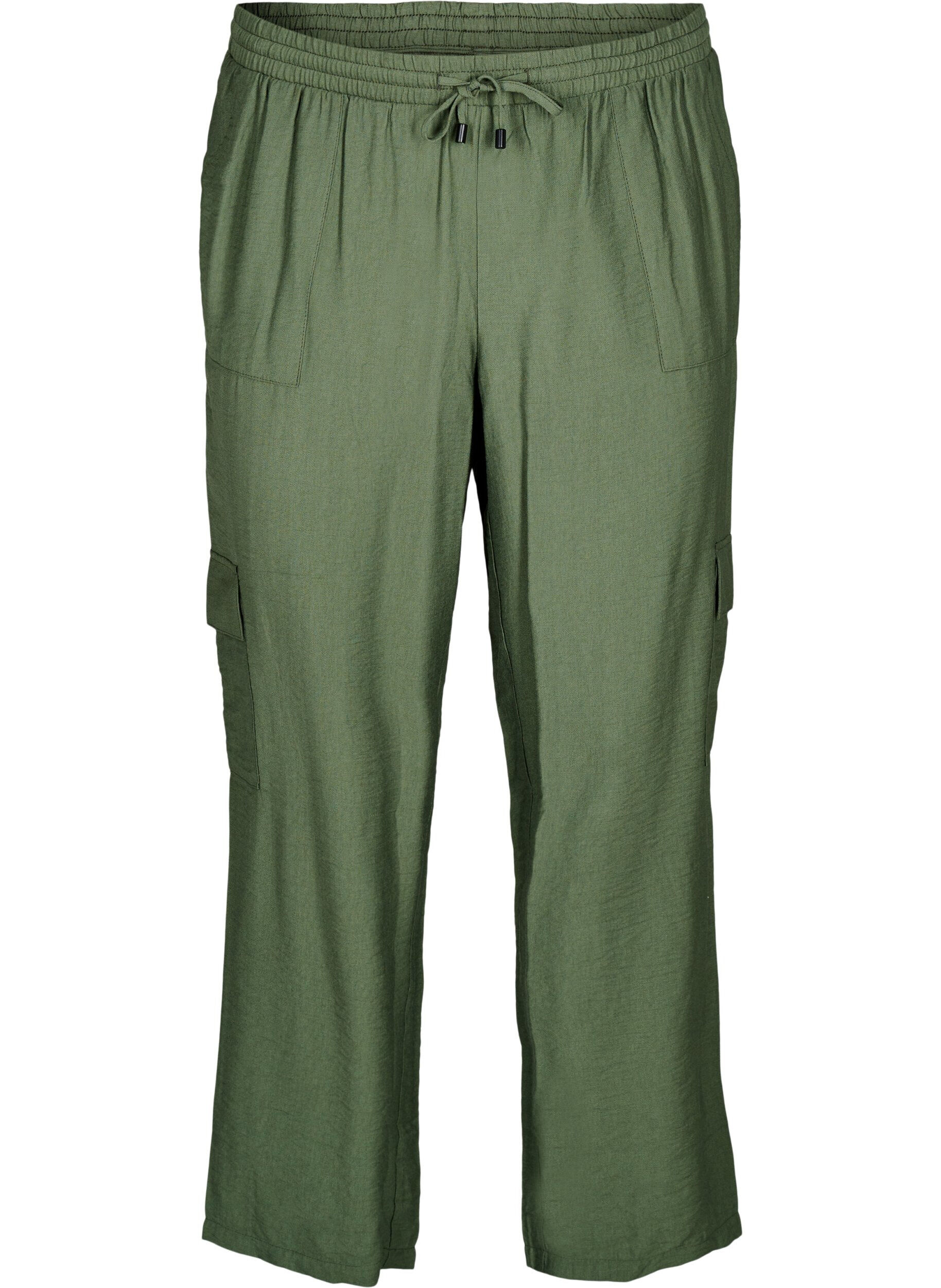 Zizzifashion High-waisted cargo trousers, Green, Packshot image number 0