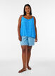Strap top in viscose, Blue, Model image number 1