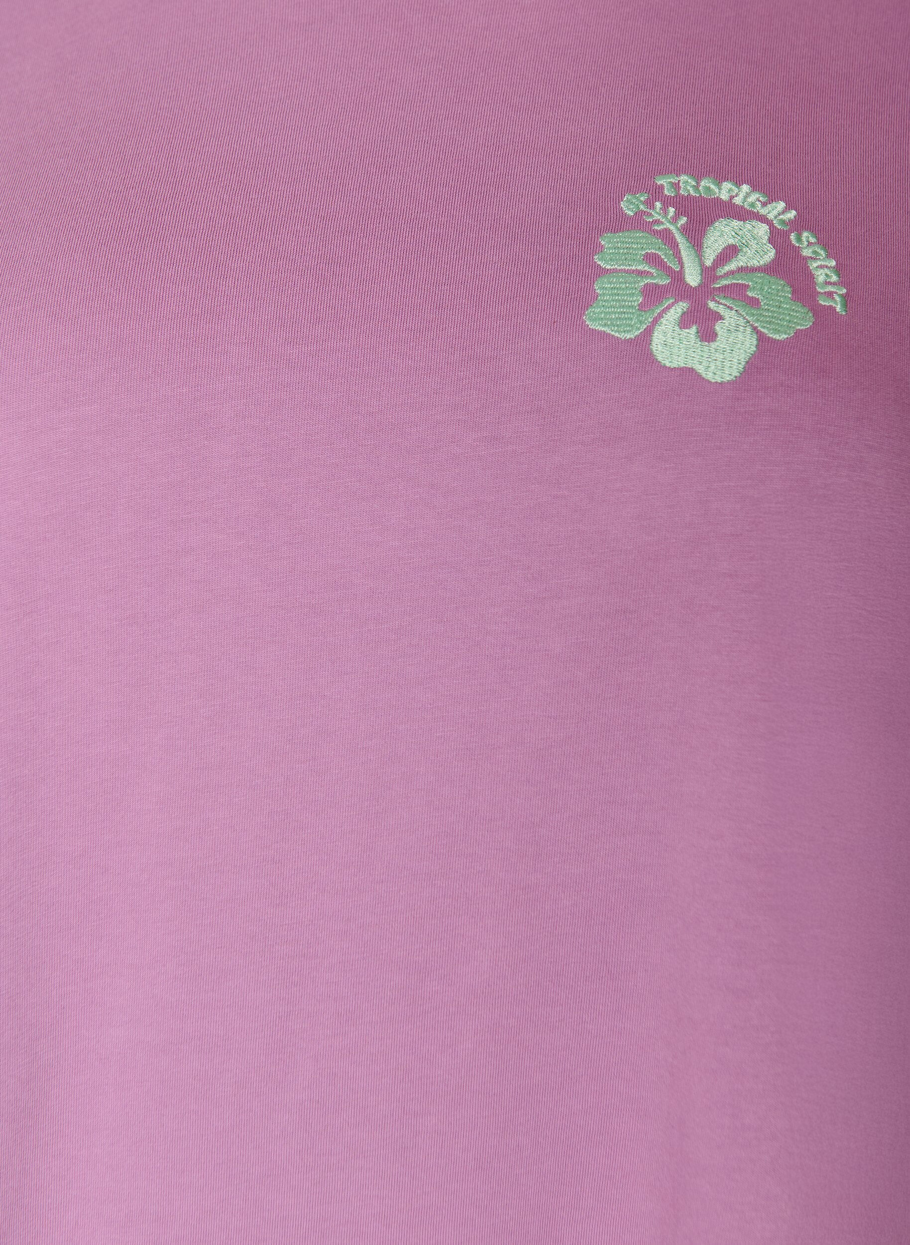 Zizzifashion Organic cotton T-shirt with back print, Rose, Packshot image number 2