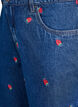 Denim shorts with embroidered strawberries, Blue, Packshot image number 2