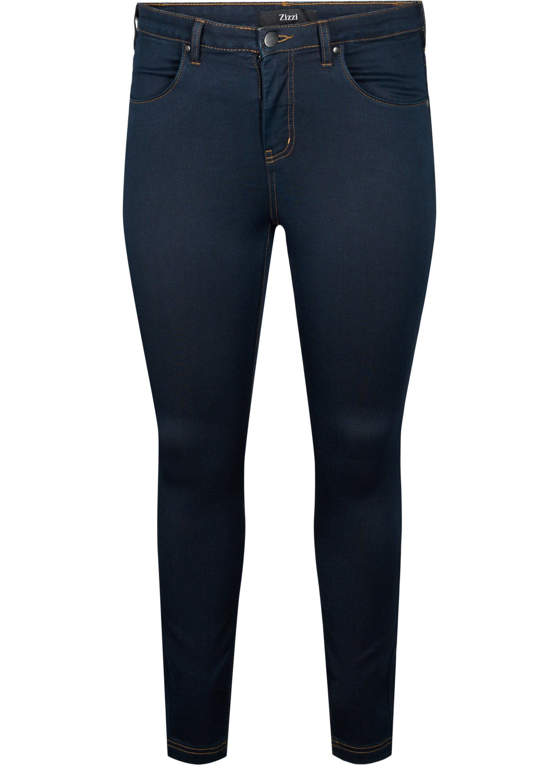 Zizzifashion Super slim Amy jeans with high waist, Tobacco Un, Packshot image number 0