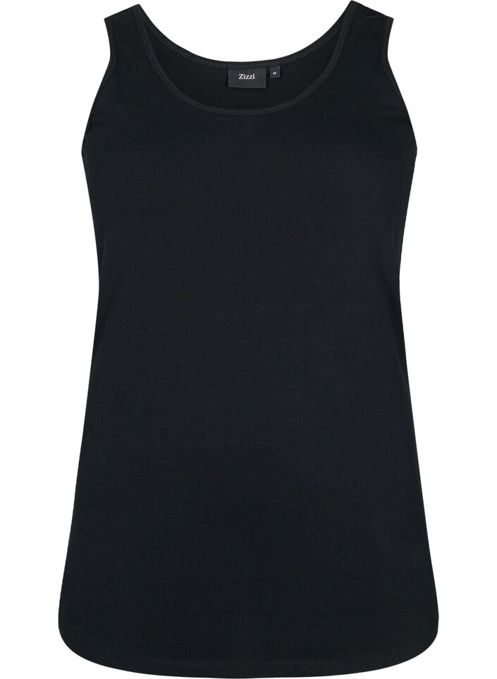 Cotton basic top, Black, Packshot image number 0