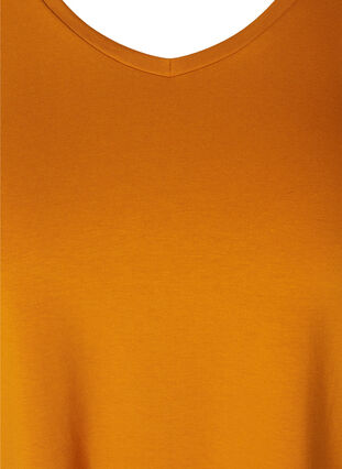 Basic t-shirt with v-neck, Buckthorn Brown, Packshot image number 2