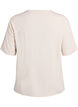 FLASH - Short-sleeved woven blouse with round neck, Beige, Packshot image number 1