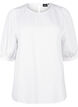 Viscose blouse with 1/2 sleeves, Bright White, Packshot image number 0