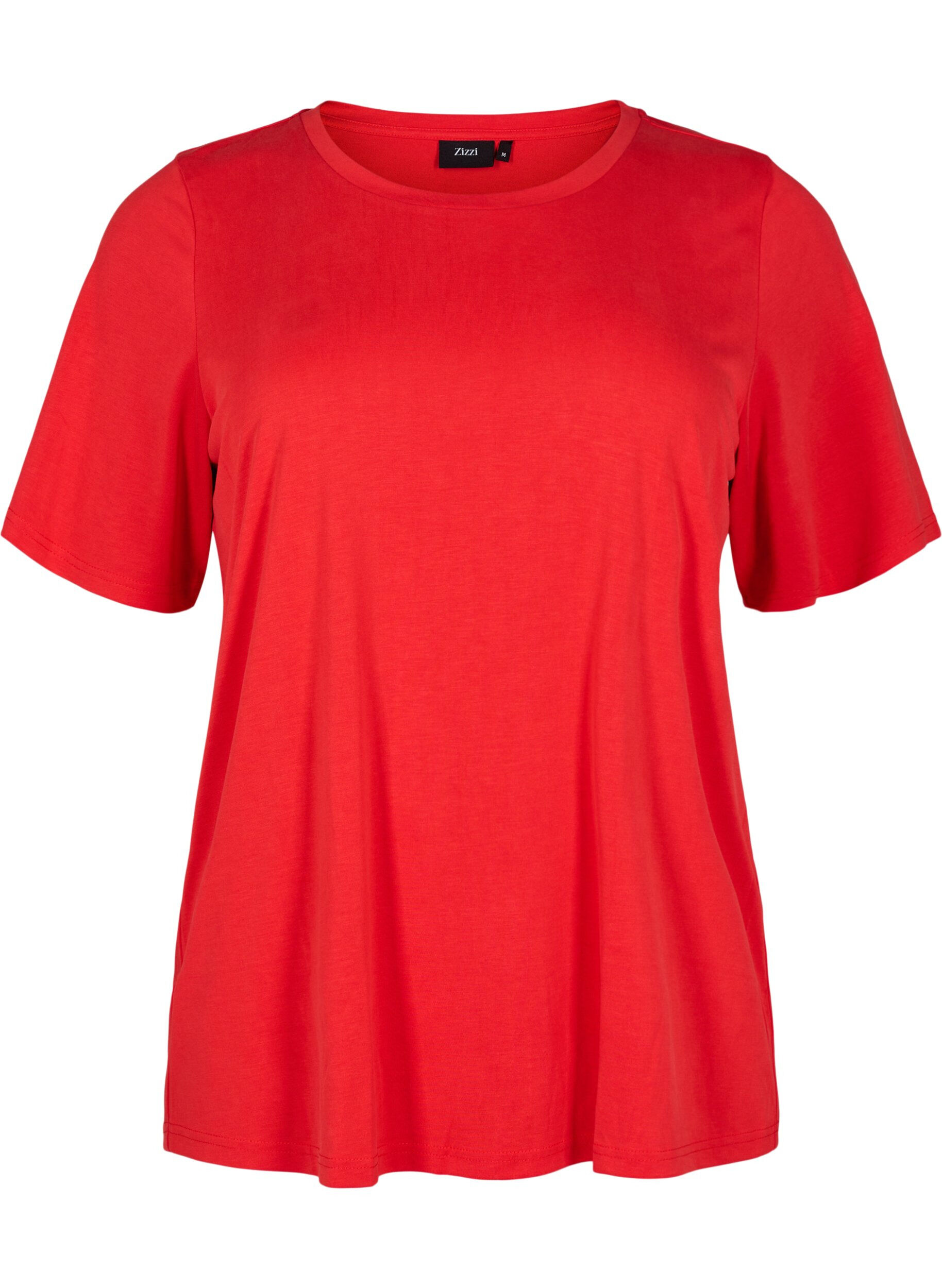 Zizzifashion T-shirt in TENCEL&trade; Modal with round neck, Red, Packshot image number 0