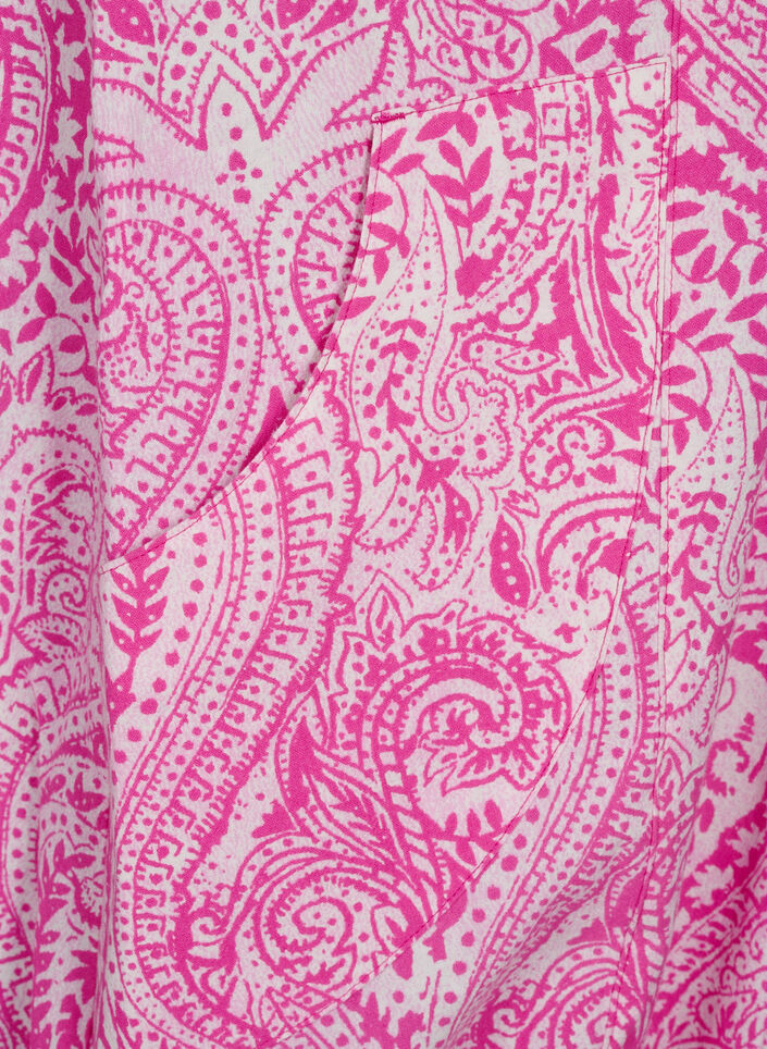 Short-sleeved, printed cotton dress, Pink, Packshot image number 3