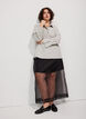 Long organza-look skirt, Black, Model image number 1
