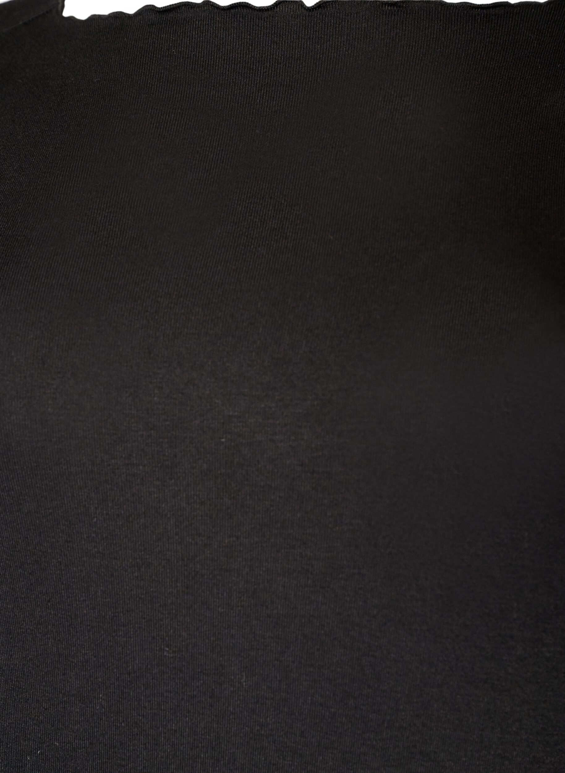 ZizzifashionViscose night top with long sleeves, Black, Packshot image number 2
