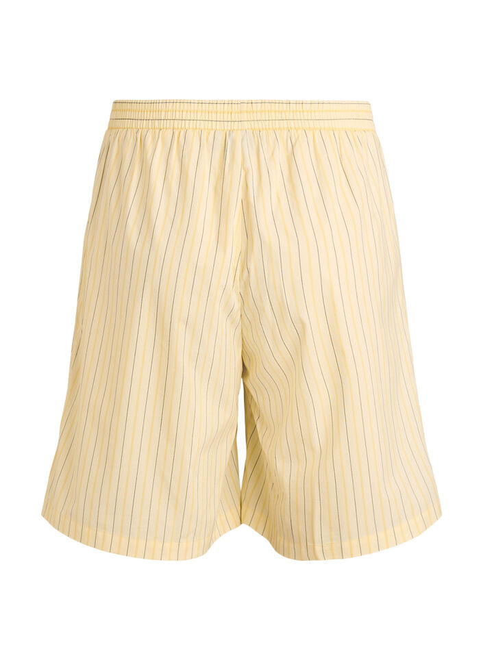 Striped high-waisted shorts with a loose fit, Yellow, Packshot