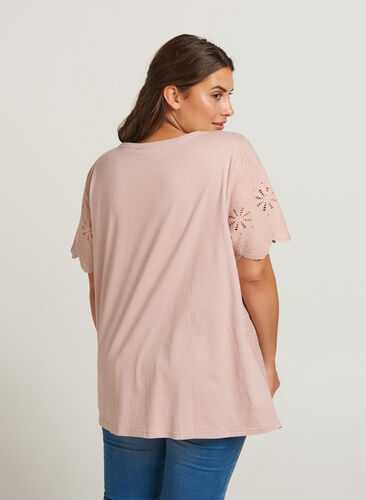 Blouse with short sleeves, ROSA, Model image number 0