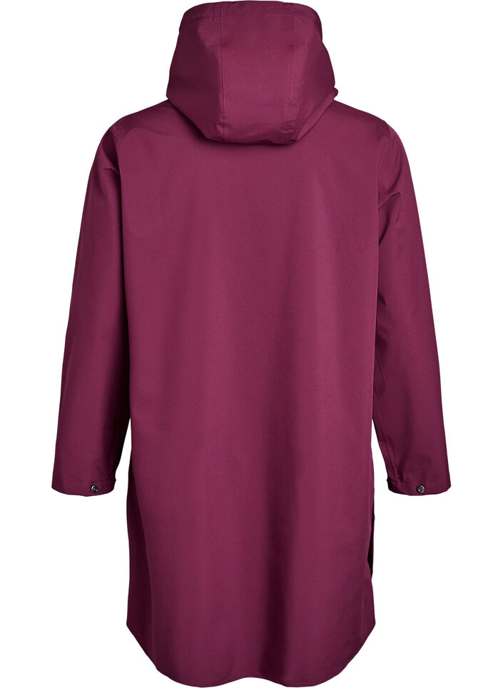 Rain jacket with pockets and hood, Dark Bordeaux, Packshot image number 1
