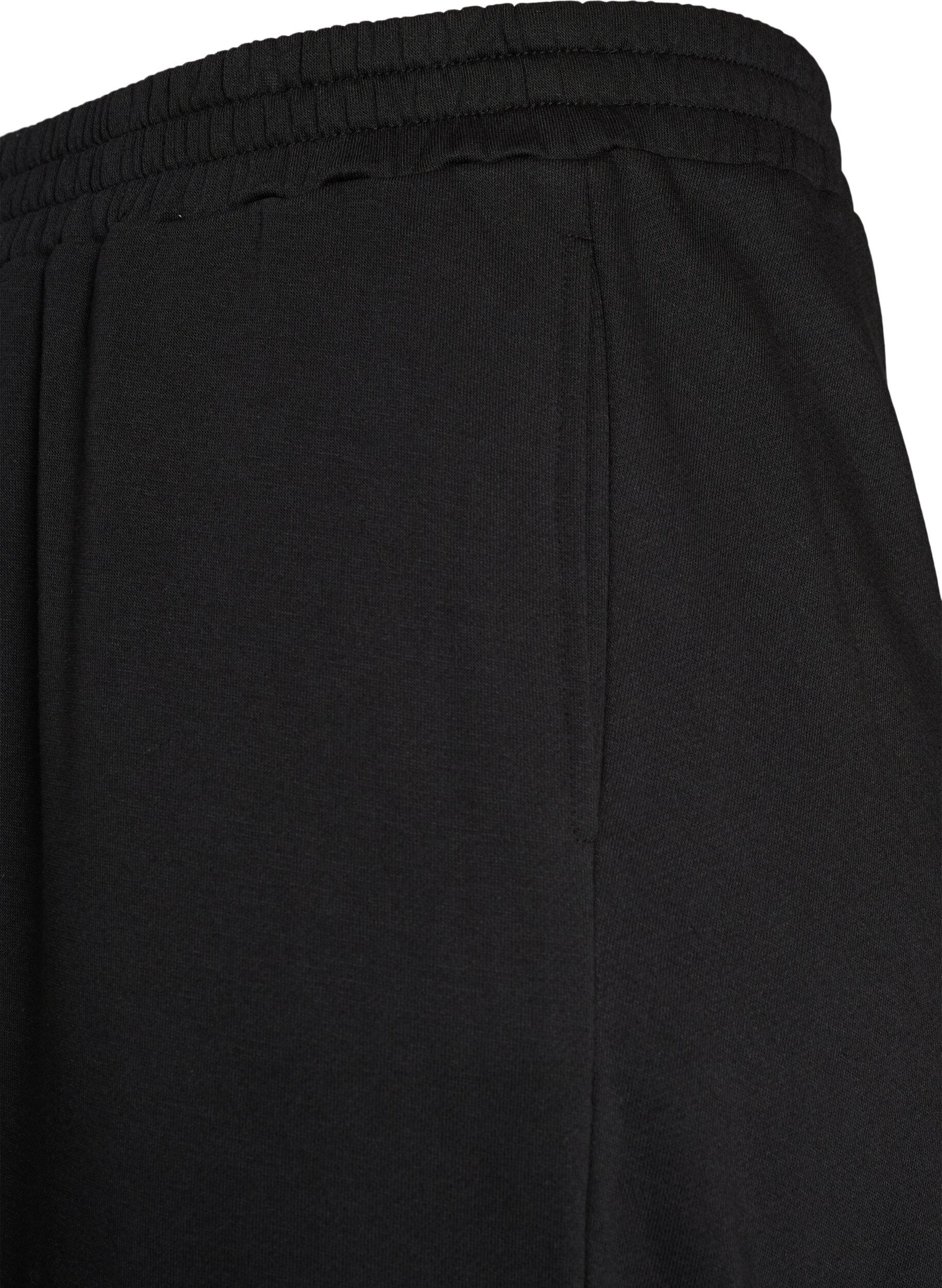 ZizzifashionHigh-waisted sweatpants with wide legs, Black, Packshot image number 2