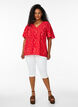 Floral blouse with batwing sleeves, Red, Model image number 1