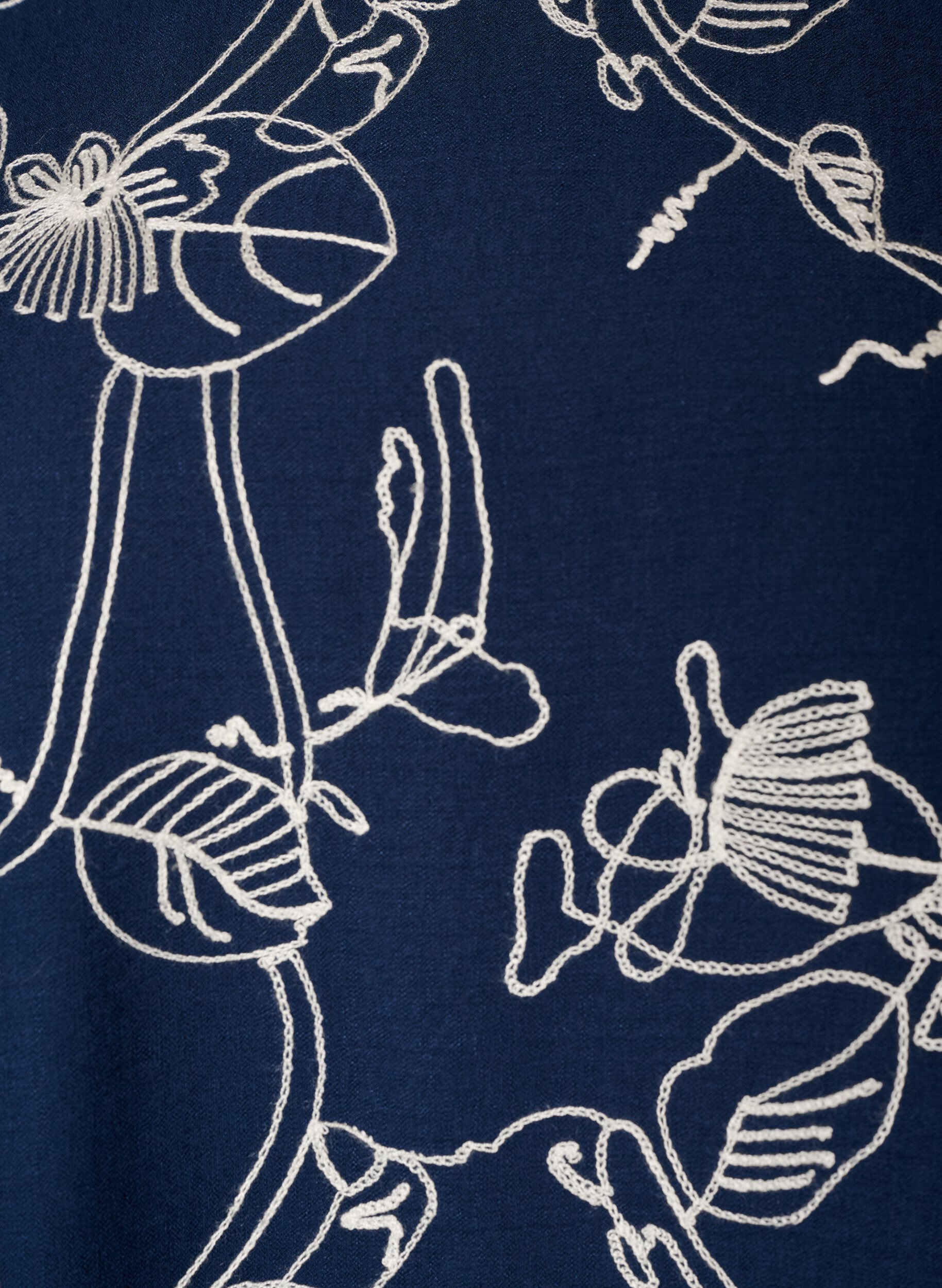Zizzifashion Short-sleeved blouse with embroidered pattern, Blue, Packshot image number 2