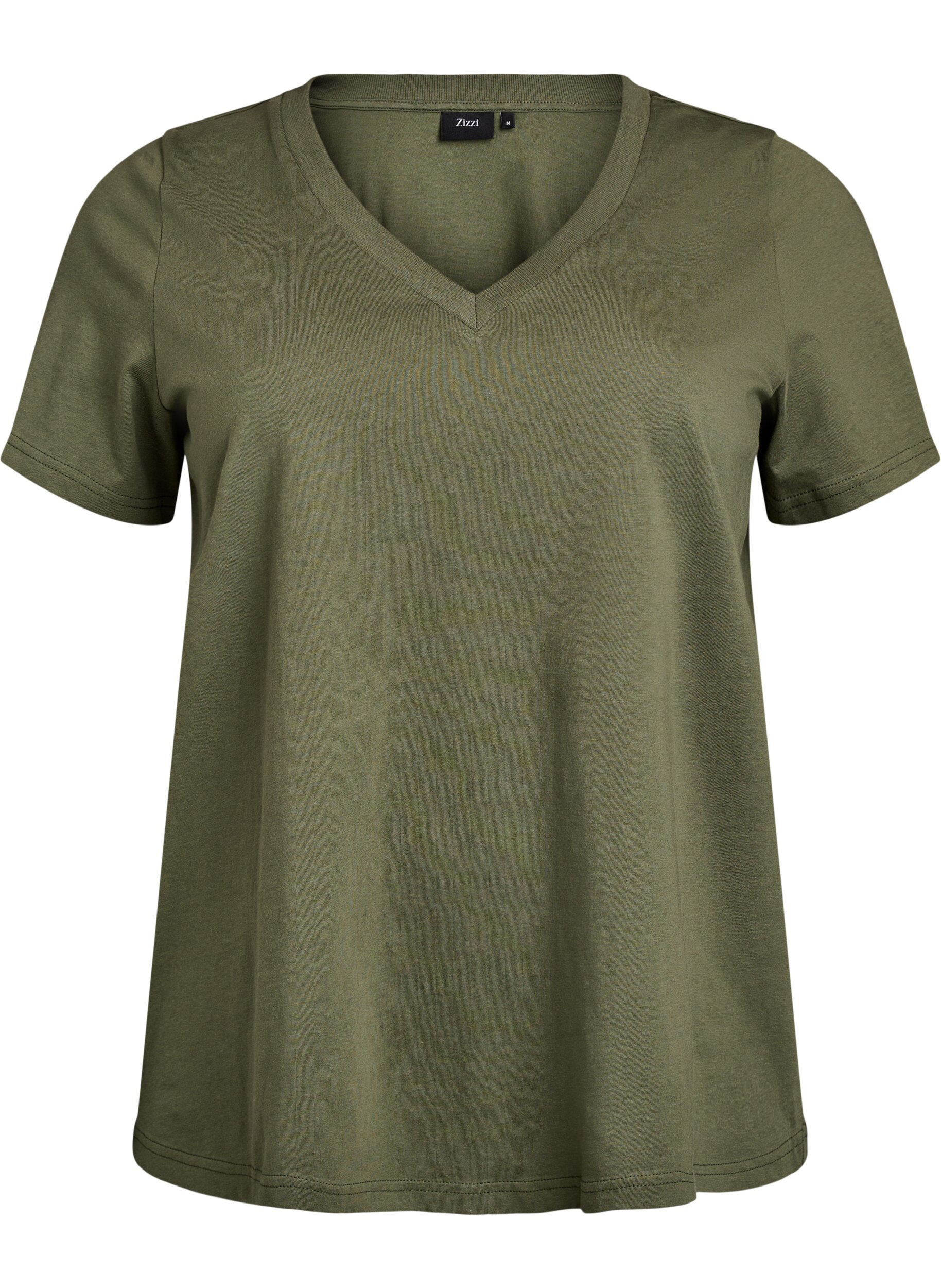 Basic cotton T-shirt with a V-neck