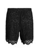 Lace shorts with high waist and pockets, Black, Packshot image number 1