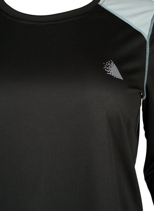 Ski undershirt with colourblock, Black w. Gray Mist, Packshot image number 2