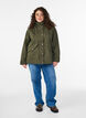 Short spring jacket with a detachable hood, Green, Model image number 1