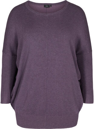 Knit blouse, Deep Purple Mel, Packshot image number 0