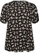 Blouse with short sleeves and floral print, Black, Packshot image number 0