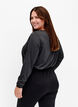 Melange blouse with long sleeves, Black Mel. , Model image number 1