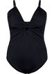 Draped swimsuit with ring detail, Black, Packshot image number 0