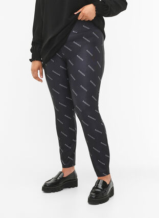 Leggings with text print, Black Radiance, Model image number 2