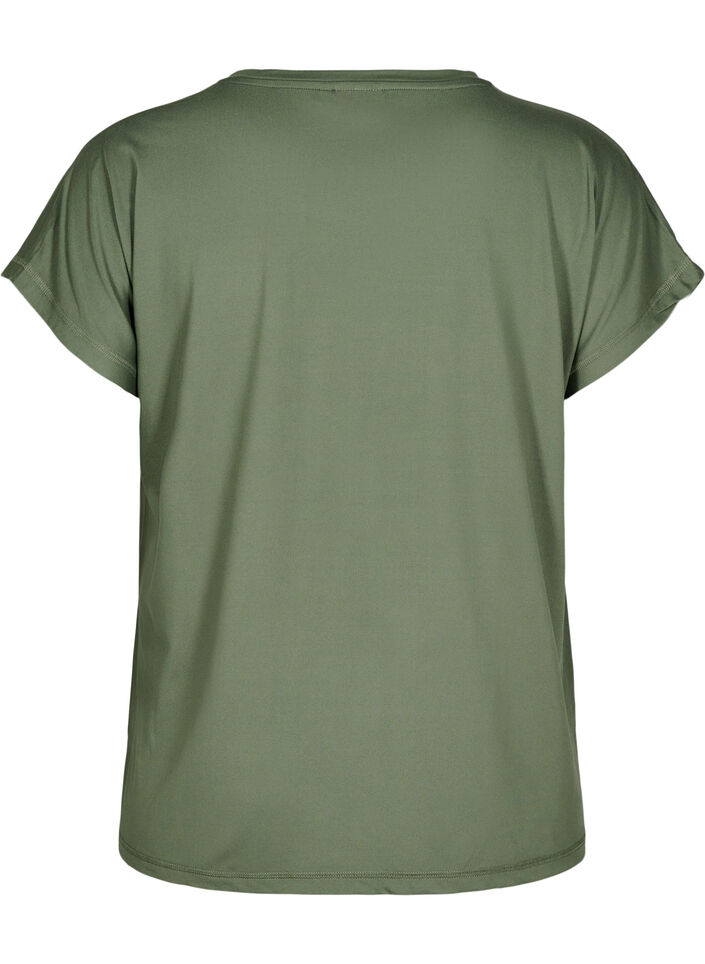 Solid-coloured workout T-shirt, Green, Packshot image number 1