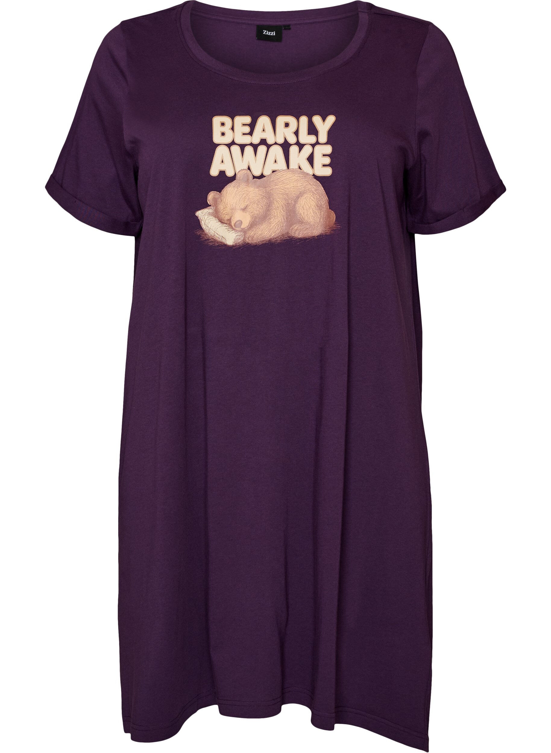 ZizzifashionShort-sleeved nightgown in organic cotton, Blue, Packshot image number 0
