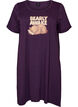 Short-sleeved nightgown in organic cotton, Blue, Packshot image number 0