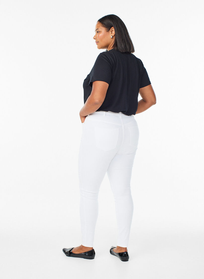 Amy high-waisted super slim fit jeans, White, Model image number 1