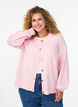 Cardigan in soft knit with gold-coloured buttons, Rose, Model image number 0
