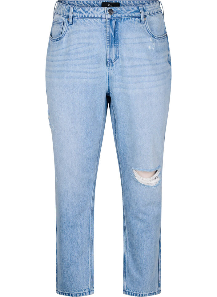 Mille Mom fit jeans with distress details, Light Blue, Packshot image number 0