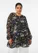 Floral print A-line tunic, Black, Model image number 0