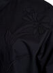 Cotton shirt with tone-on-tone floral embroidery, Black, Packshot image number 3