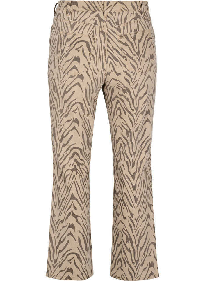 Regular fit jeans with zebra print, Brown, Packshot image number 1