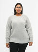 Melange pullover with pearl buttons, Light Grey Melange, Model image number 0